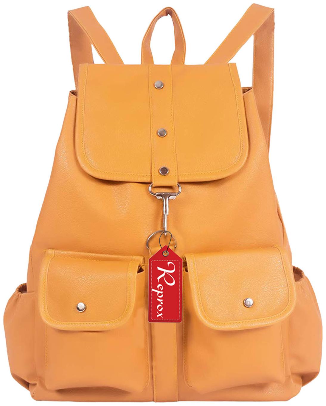 

Reprox Yellow Leather Backpack