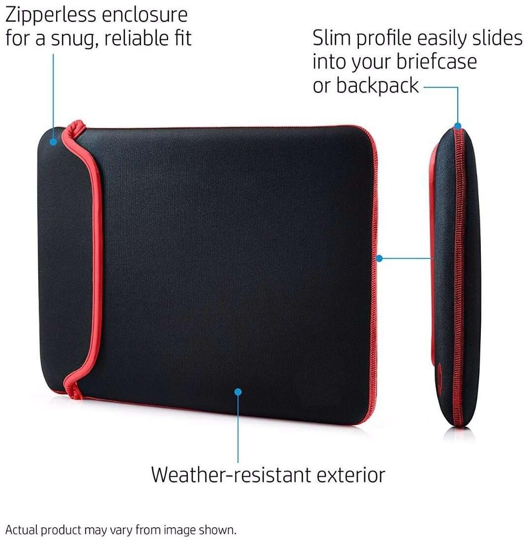 

Reversible Black Red Durable Neoprene Fit Laptop Sleeve for 13 6 Micromax Laptop (Black Red)