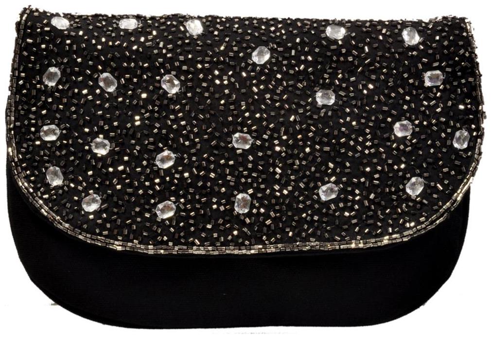 

Rezzy Women Black Canvas Clutch