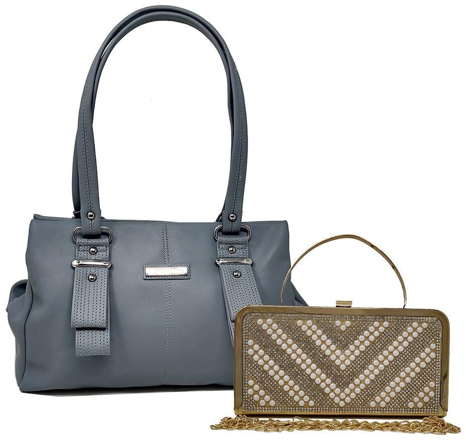 

Rish Grey PU Handheld Bag
