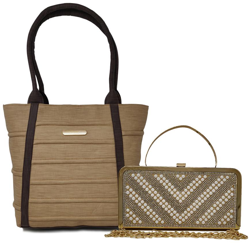 

Rish Beige PU Handheld Bag