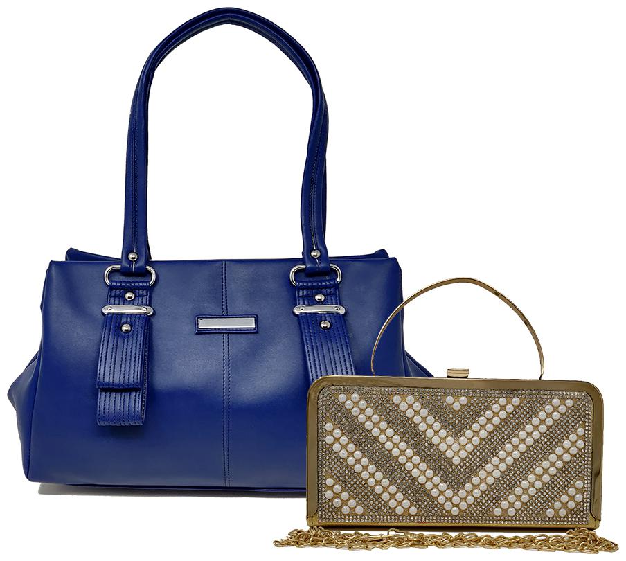 

Rish Blue PU Handheld Bag