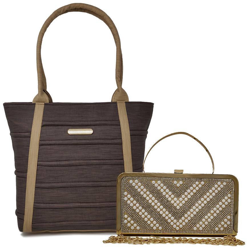 

Rish Brown PU Handheld Bag