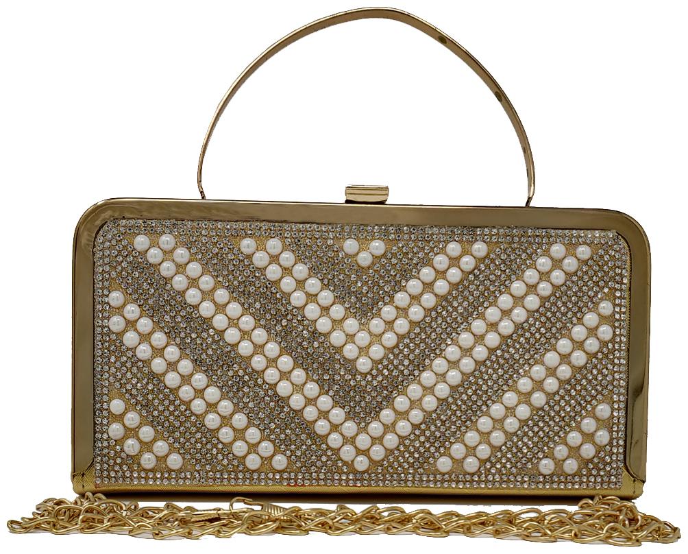 

Rish Gold Wedding Box Clutch