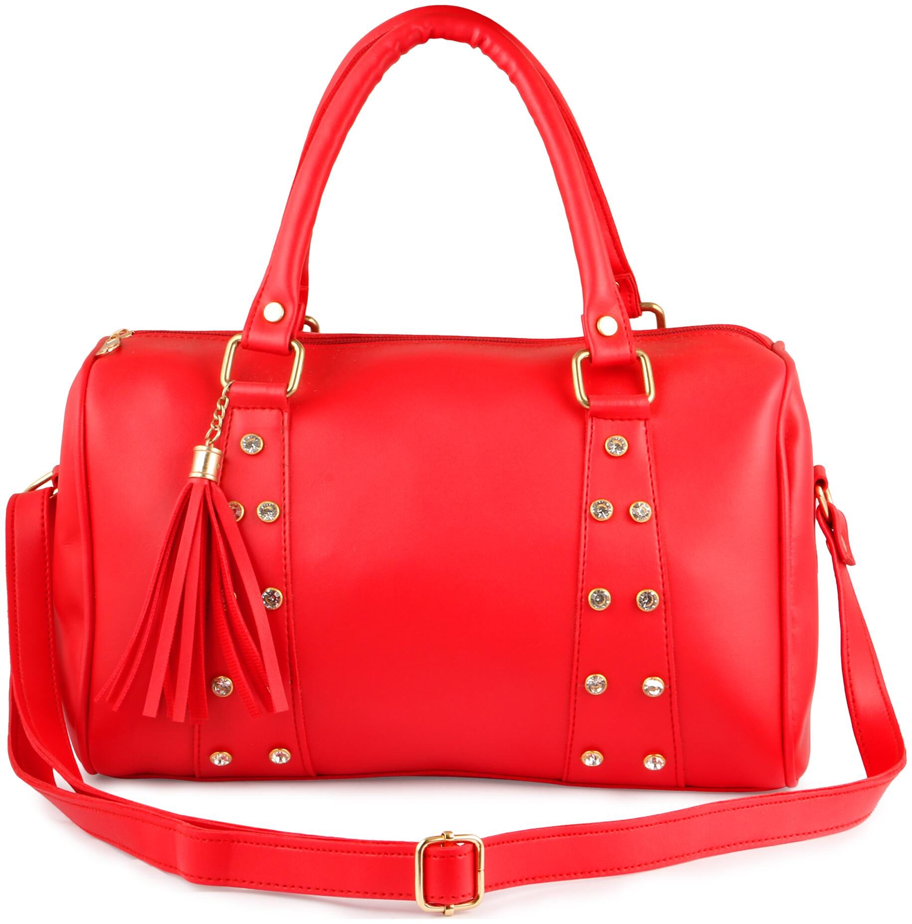 

Roseberries Red PU Checked Sling Bag