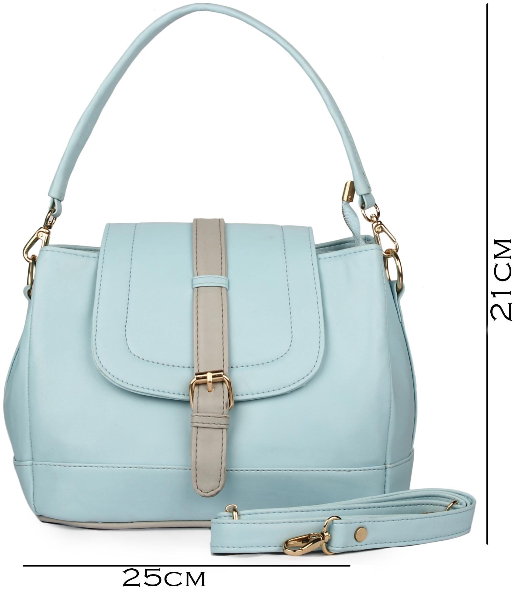 

Roseberries Green Grey PU Embellished Sling Bag