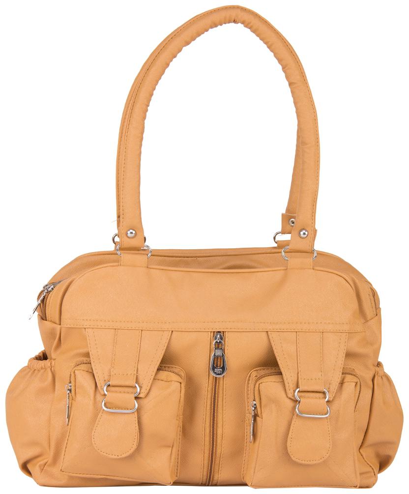 

Rosemary Beige Faux Leather Handheld Bag