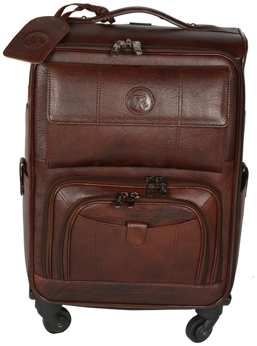 

ROYAL LEATHER EMPORIUM Cabin Size Overnighters Bag ( Brown Black 4 Wheels )
