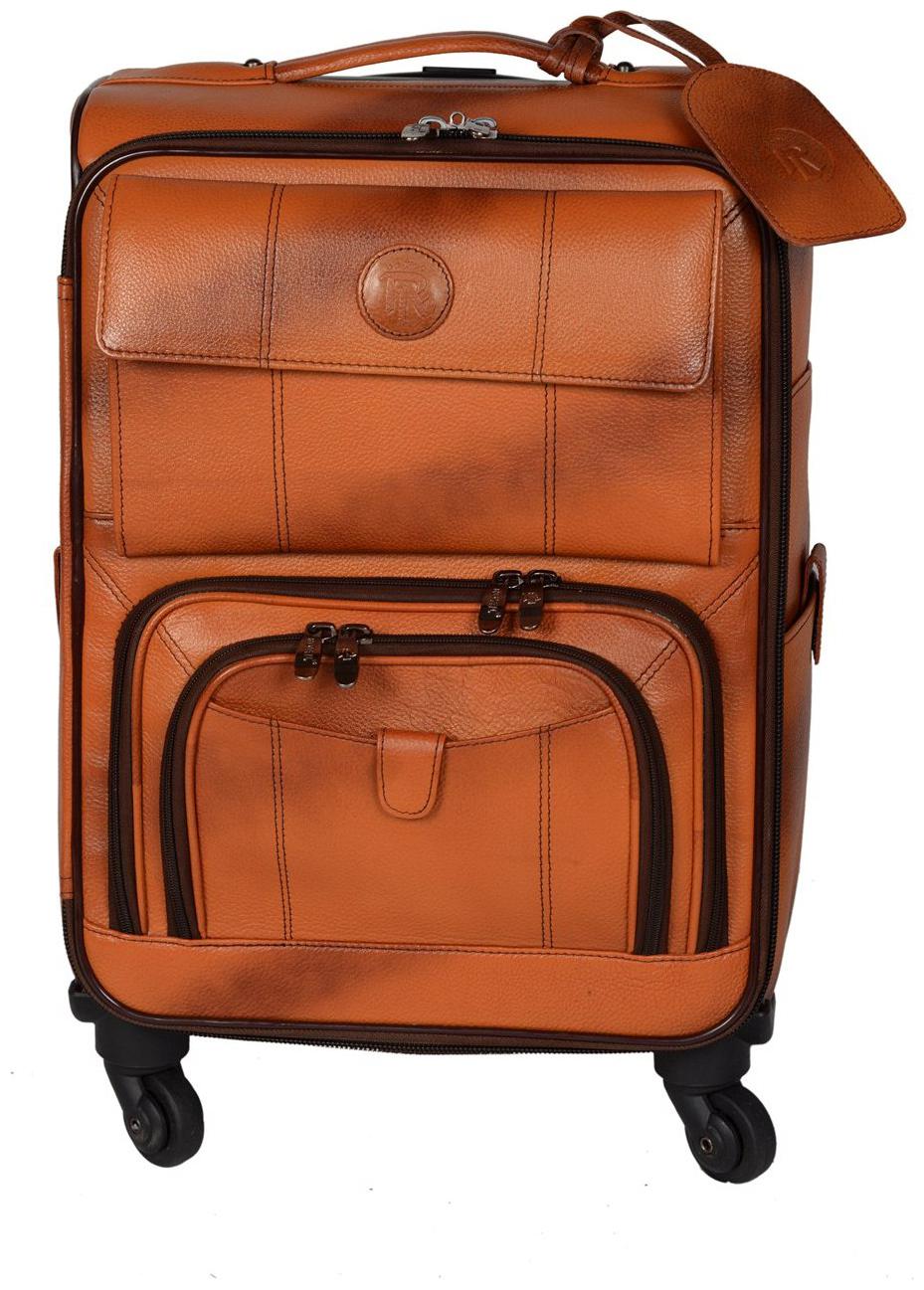 

ROYAL LEATHER EMPORIUM Cabin Size Overnighters Bag ( Tan 4 Wheels )