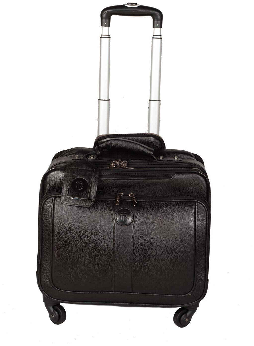 

ROYAL LEATHER EMPORIUM Cabin Size Overnighters Bag ( Black 4 Wheels )