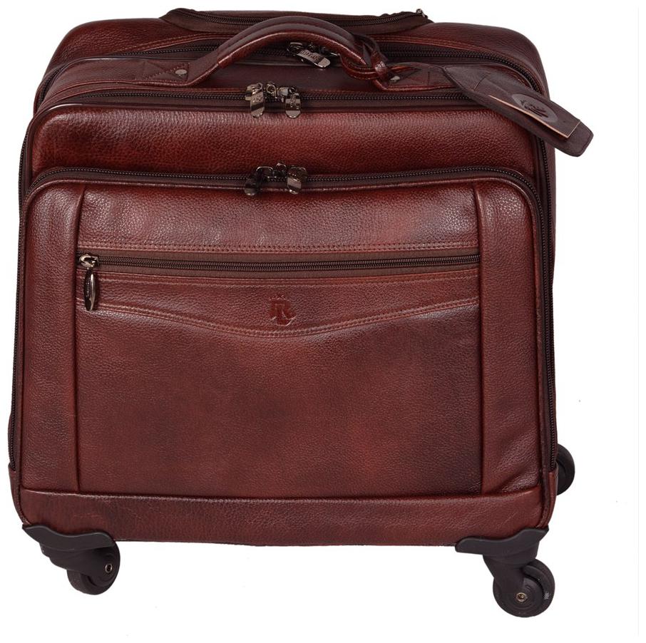 

ROYAL LEATHER EMPORIUM Cabin Size Overnighters Bag ( Brown 4 Wheels )