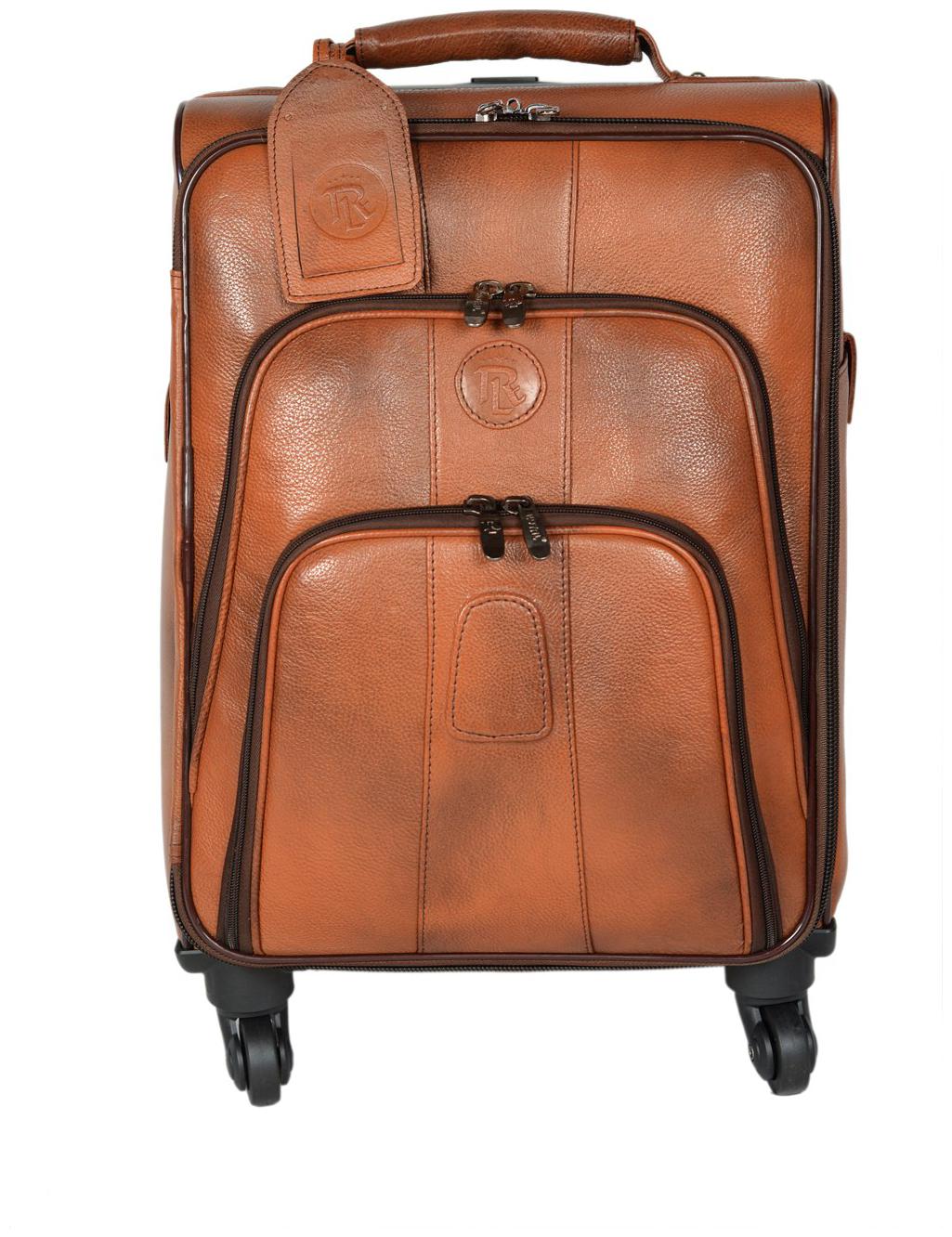 

ROYAL LEATHER EMPORIUM Cabin Size Overnighters Bag ( Tan 4 Wheels )