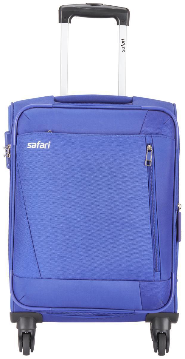

Safari Cabin Size Soft Luggage Bag ( Blue 4 Wheels )