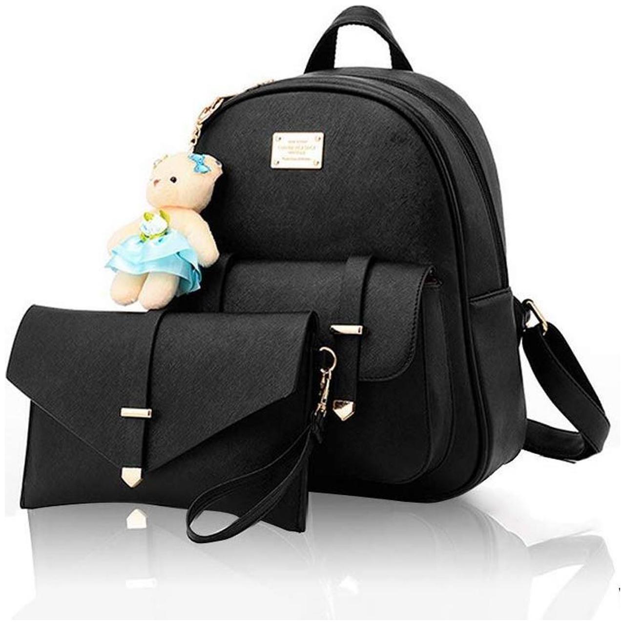 

SaleBox Black Leather Backpack