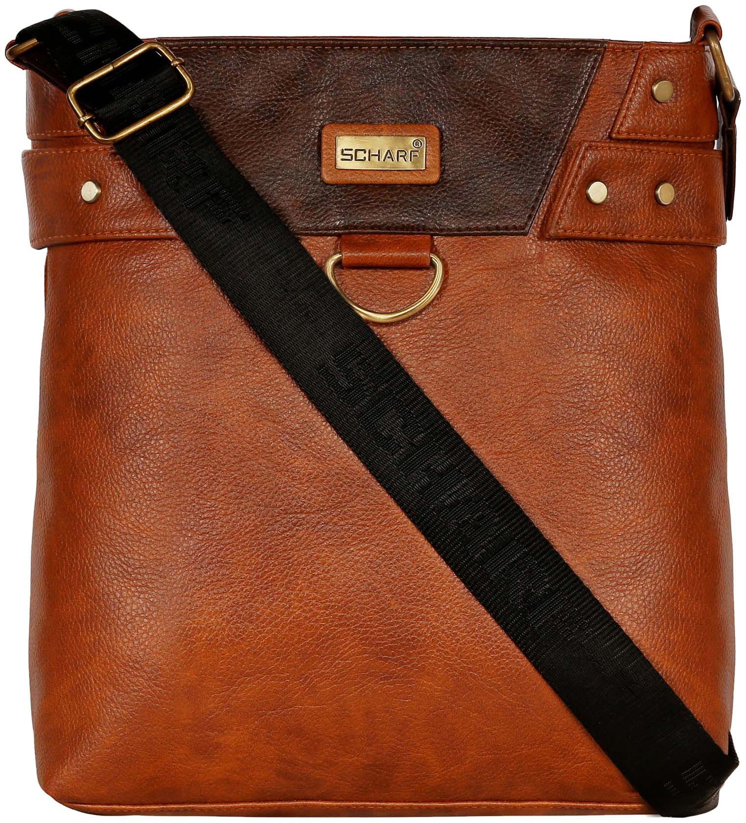 

SCHARF 8 ltr Tan Synthetic Messenger bag
