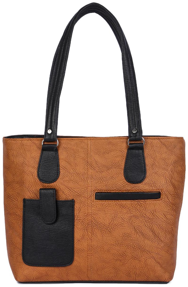 

SHARRY DESIGNS Tan PU Handheld Bag