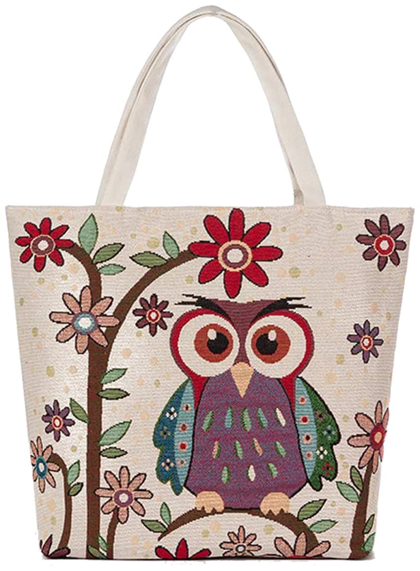 

Shree Shyam Product Set of 1 Pc Beige Women S Canvas Shoulder Hand Bag Tote Bag Owl Canvas Tote Bags