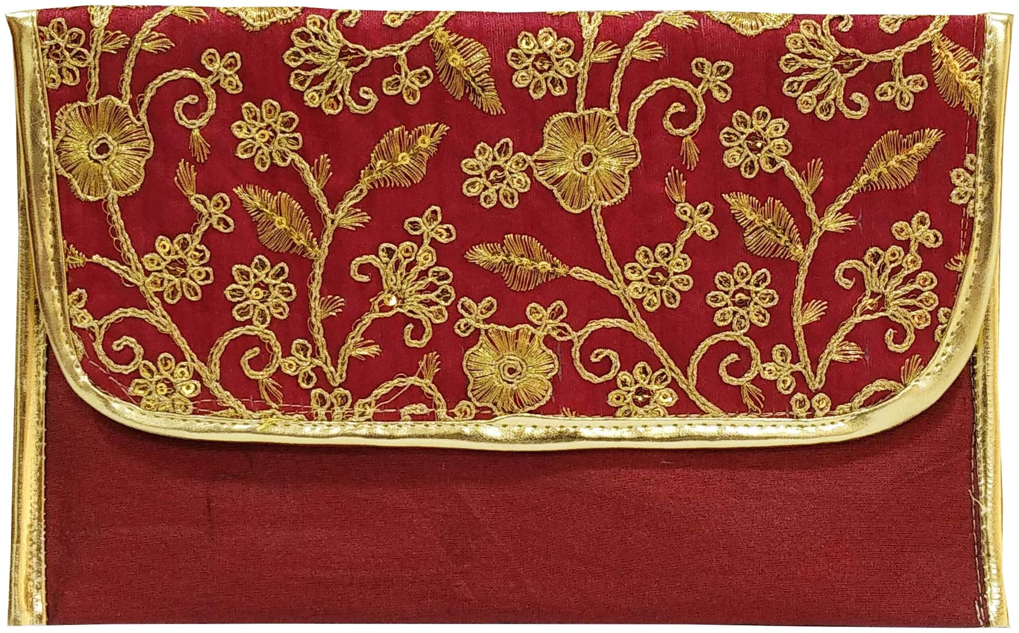 

SHREE SHYAM PRODUCTS Maroon Silk Embellished Sling Bag