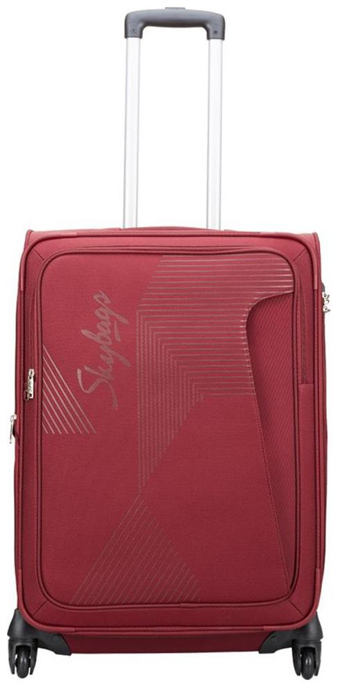 

Skybags Medium Size Soft Luggage Bag ( Red 4 Wheels )