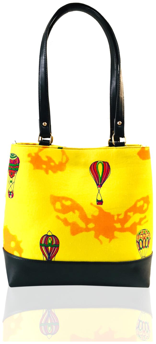 

SlayZo Yellow Fabric Handheld Bag