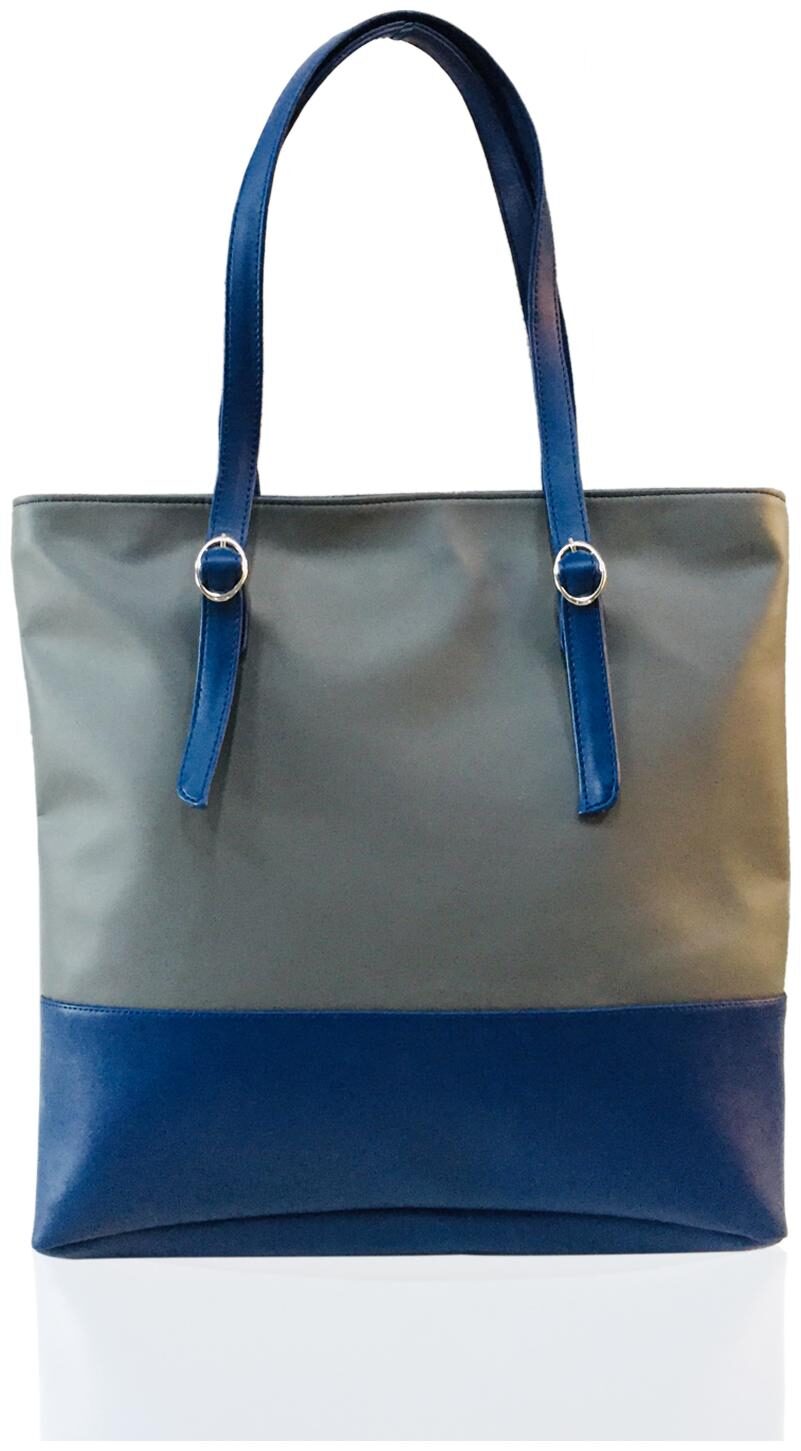 

SlayZo Grey Blue PU Handheld Bag