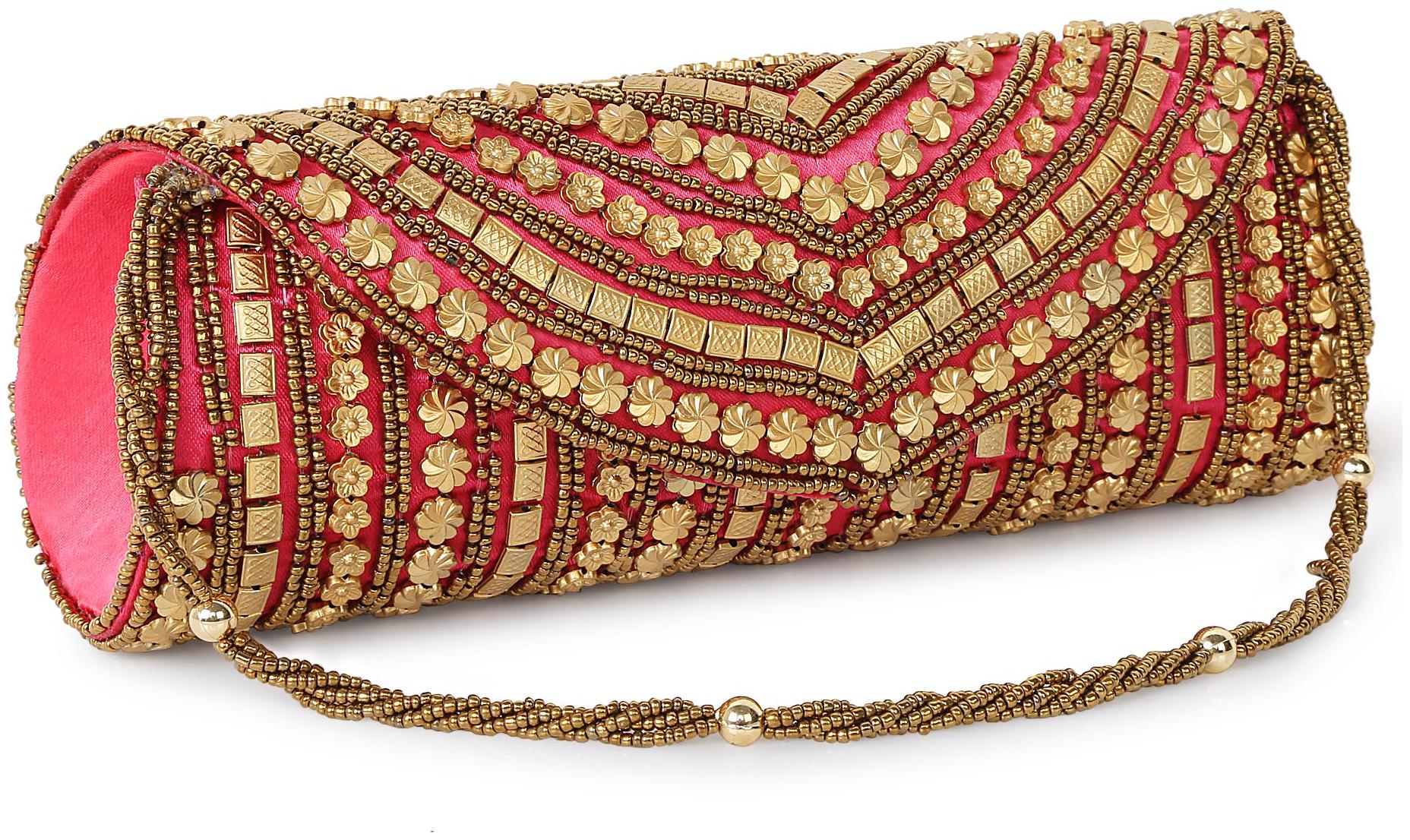 

SONTRONIX Women Pink Silk Clutch