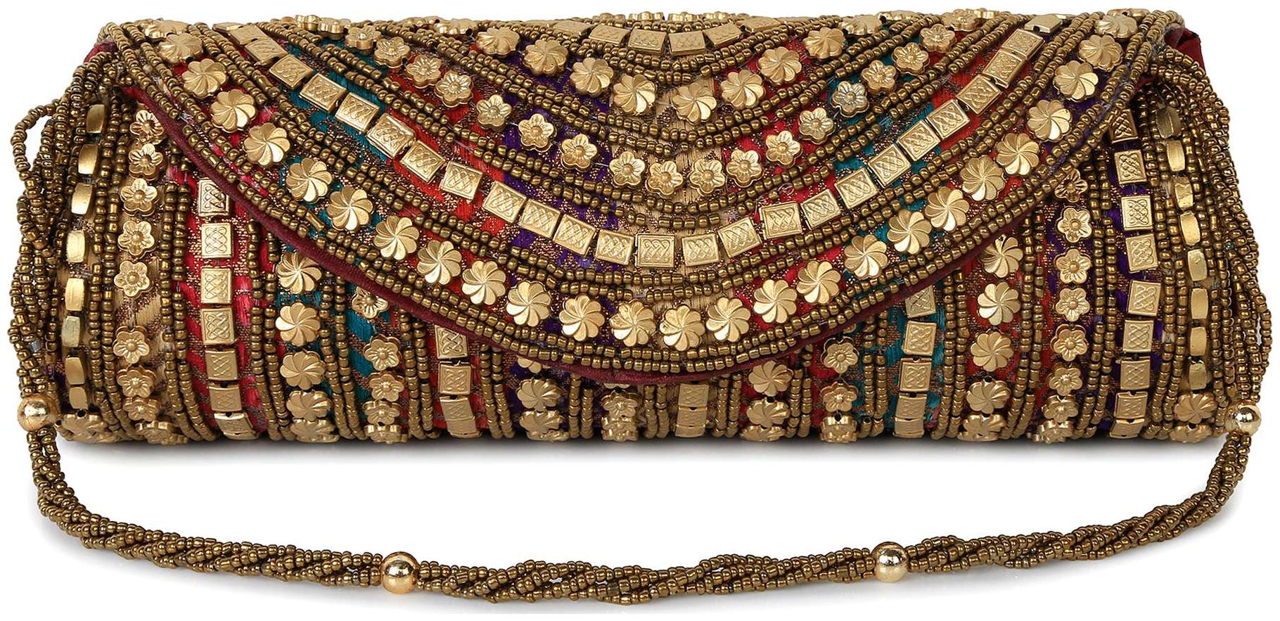 

SONTRONIX Women Brown Silk Clutch