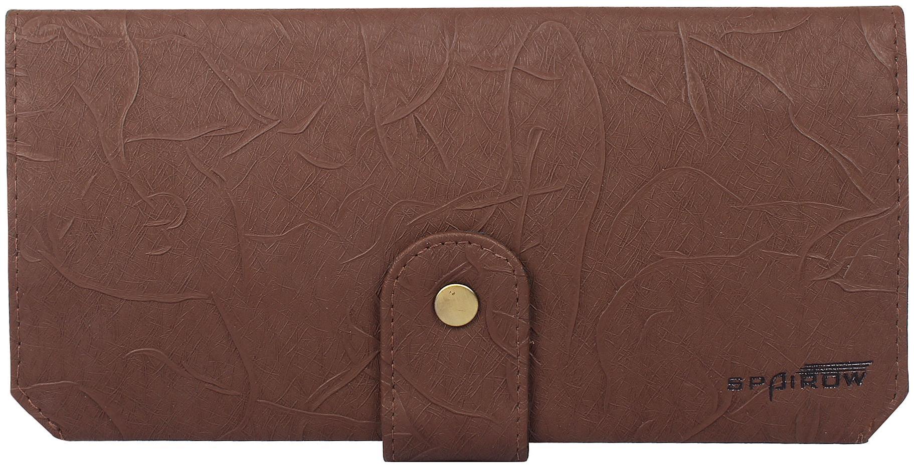 

SPAIROW Faux Leather Clutch Purse Card Wallet For Women And Girls (LCH-0602) Brown