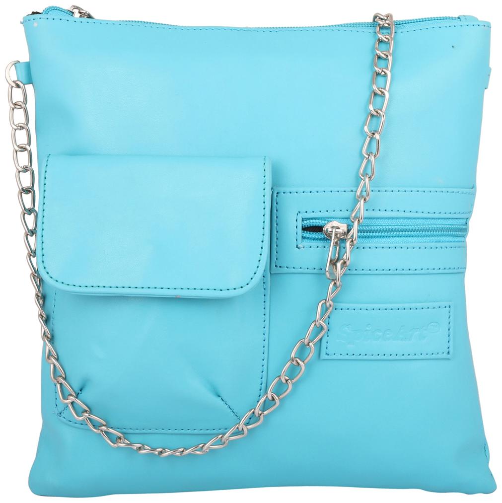 

Spice Art Blue Spacious Leatherite Handbag