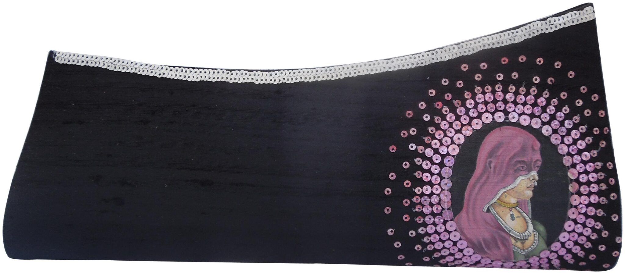 

Spice Art Women Black Silk Clutch
