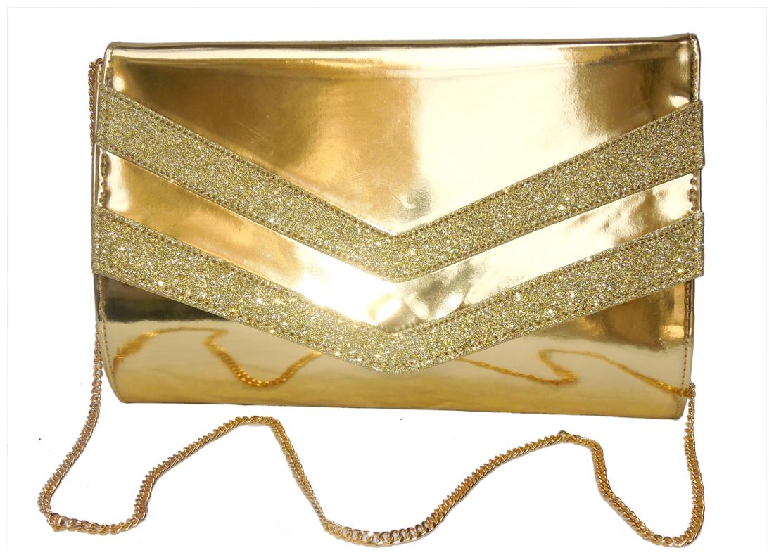 

Spice Art Designer Leatherite Women Large Clutch in Golden Glass PU