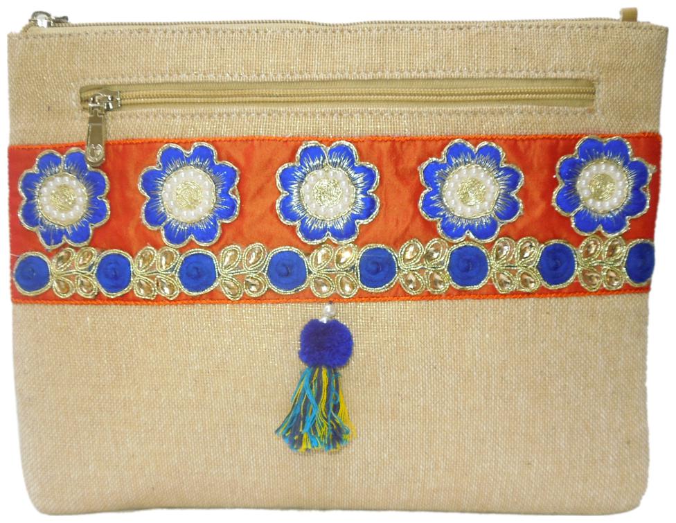 

Spice Art Women Yellow Wool Clutch