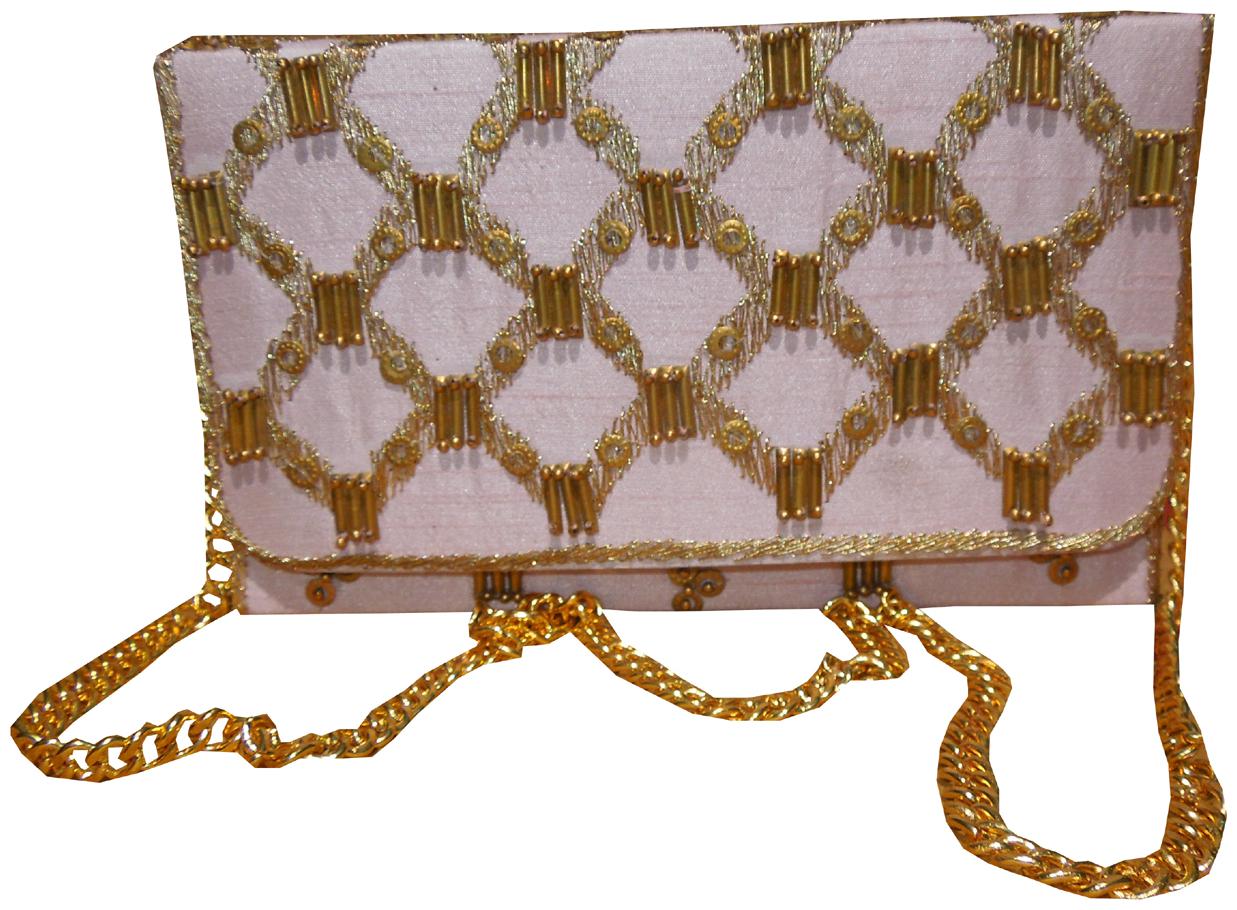

Spice Art Women Pink Silk Clutch