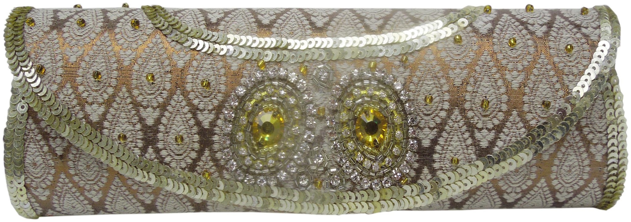 

Spice Art Women s Copper Pearl Hand Embroidered Clutch