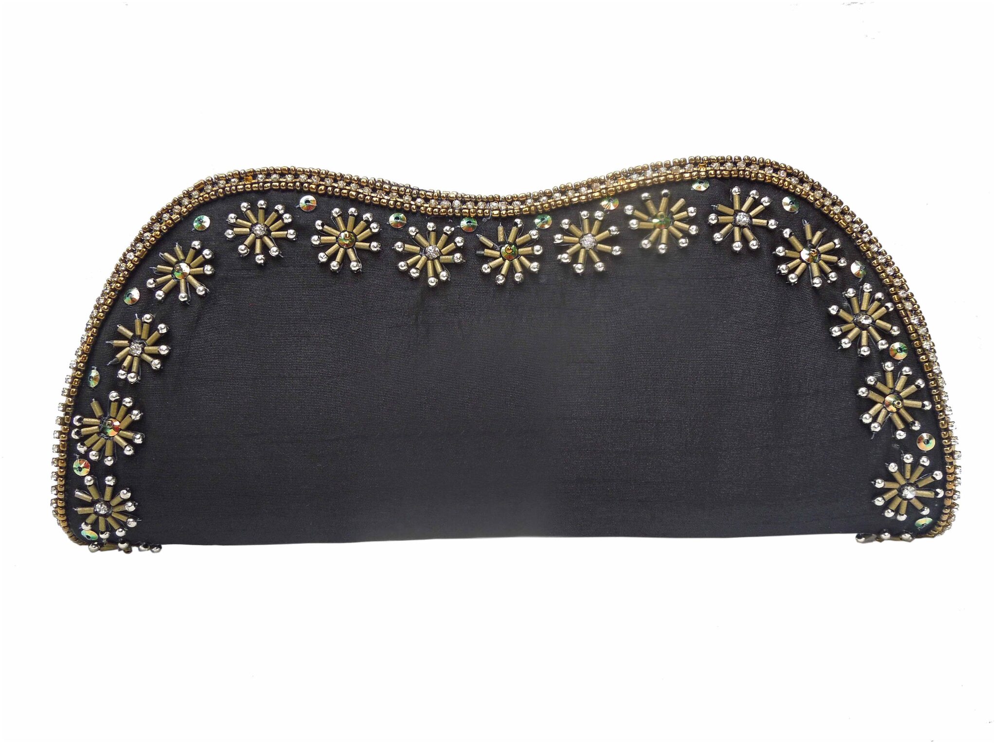 

Spice Art Women Black Hand Embroidered Clutch