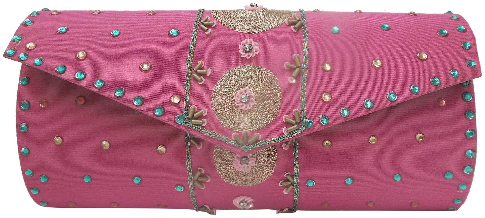

Spice Art Women Hot Pink Handmade Beaded Clutch