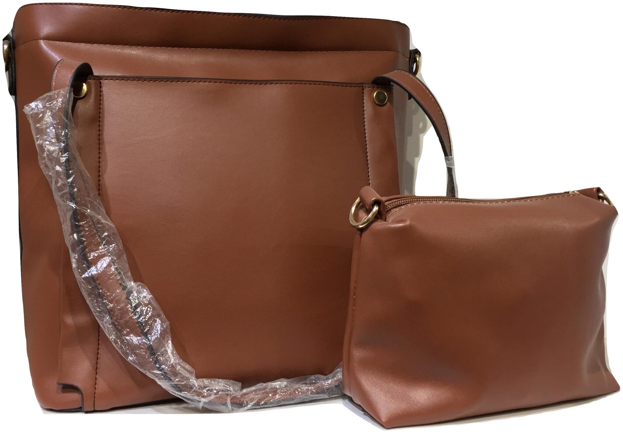 

STILVOLL Brown Faux Leather Handheld Bag