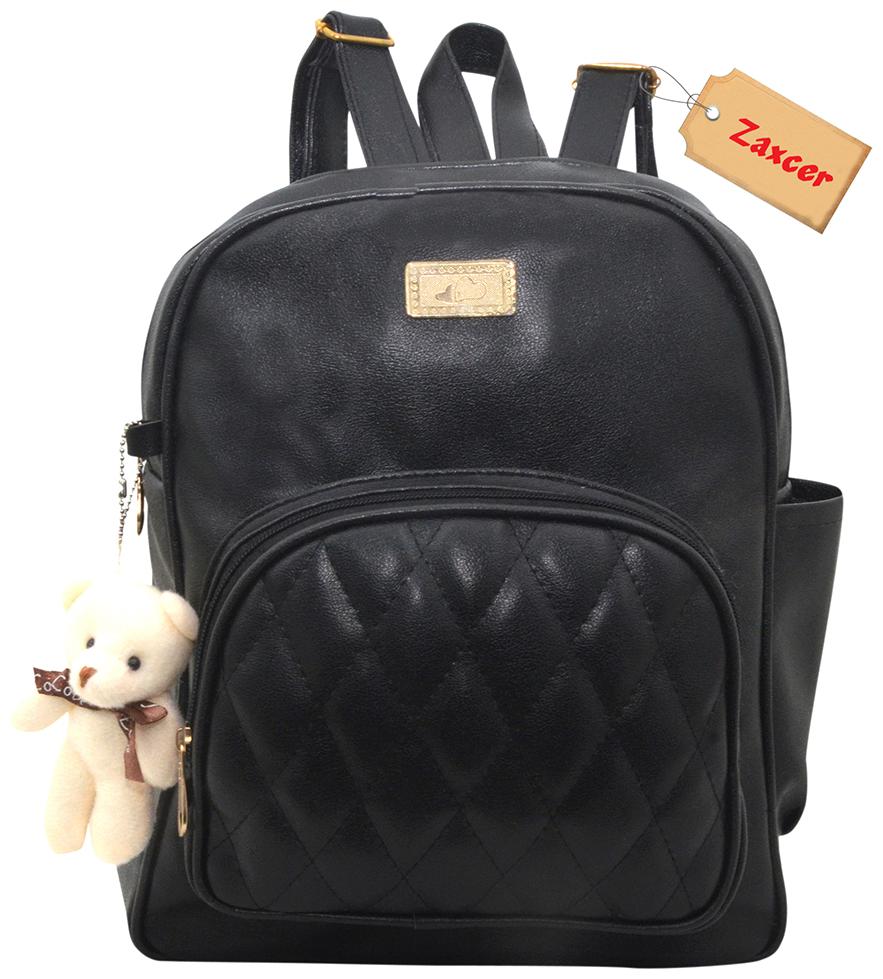 

Zaxcer Black PU Backpack