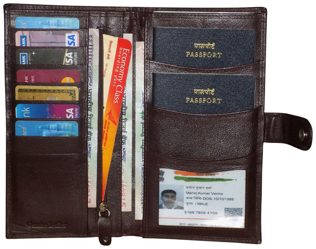 

Style 98 Brown Premium Quality Hunter Leather Brown Travel Organiser Pass Port Holder Wallet