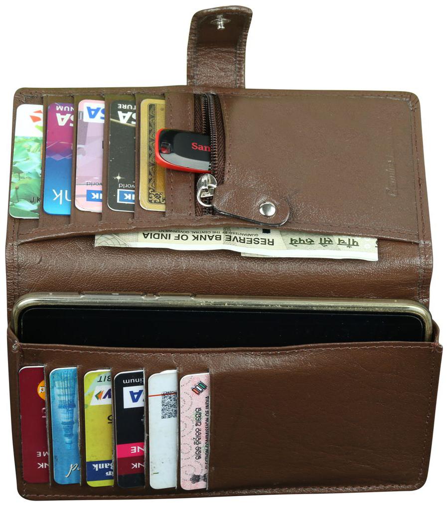

STYLE 98 Women Brown Leather Clutch