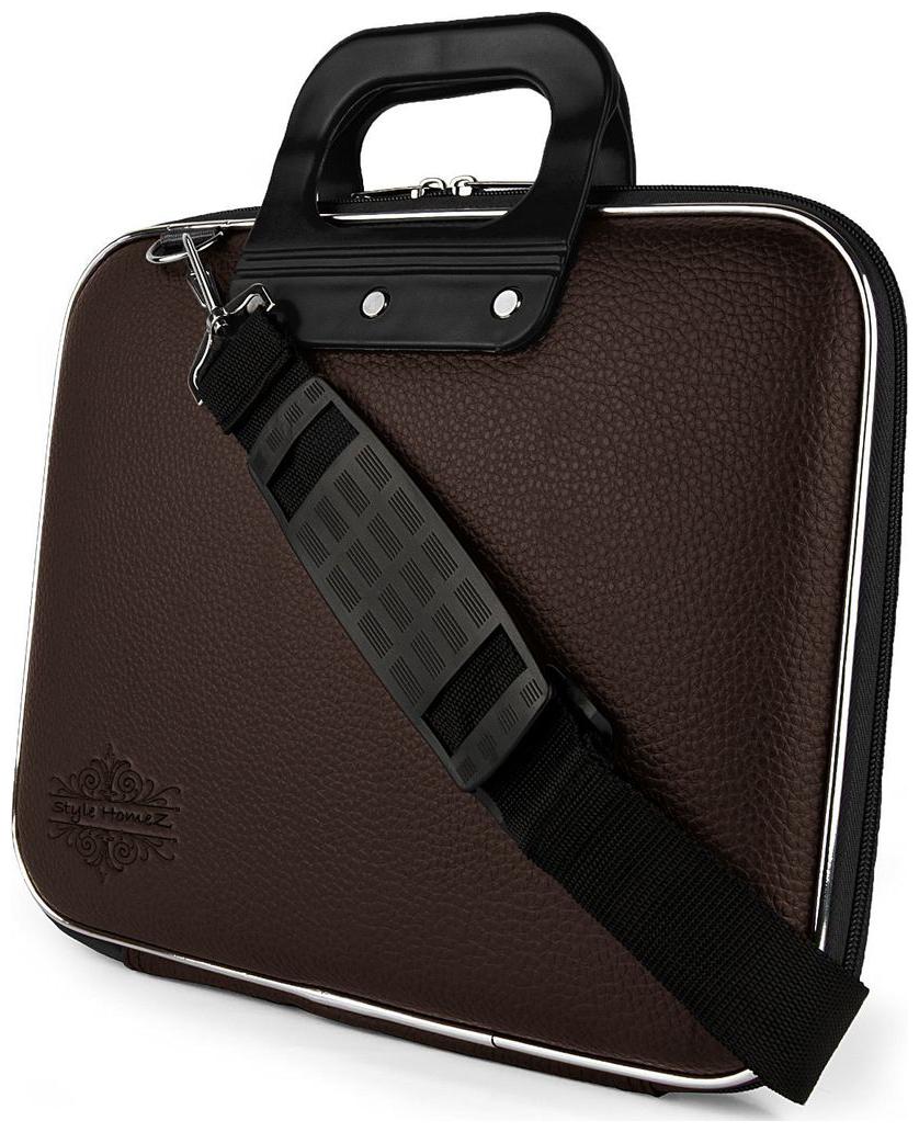 

Style Homez Stylish Unisex Hard Shell Briefcase Brown Laptop Bag with Strap for 14 Laptop