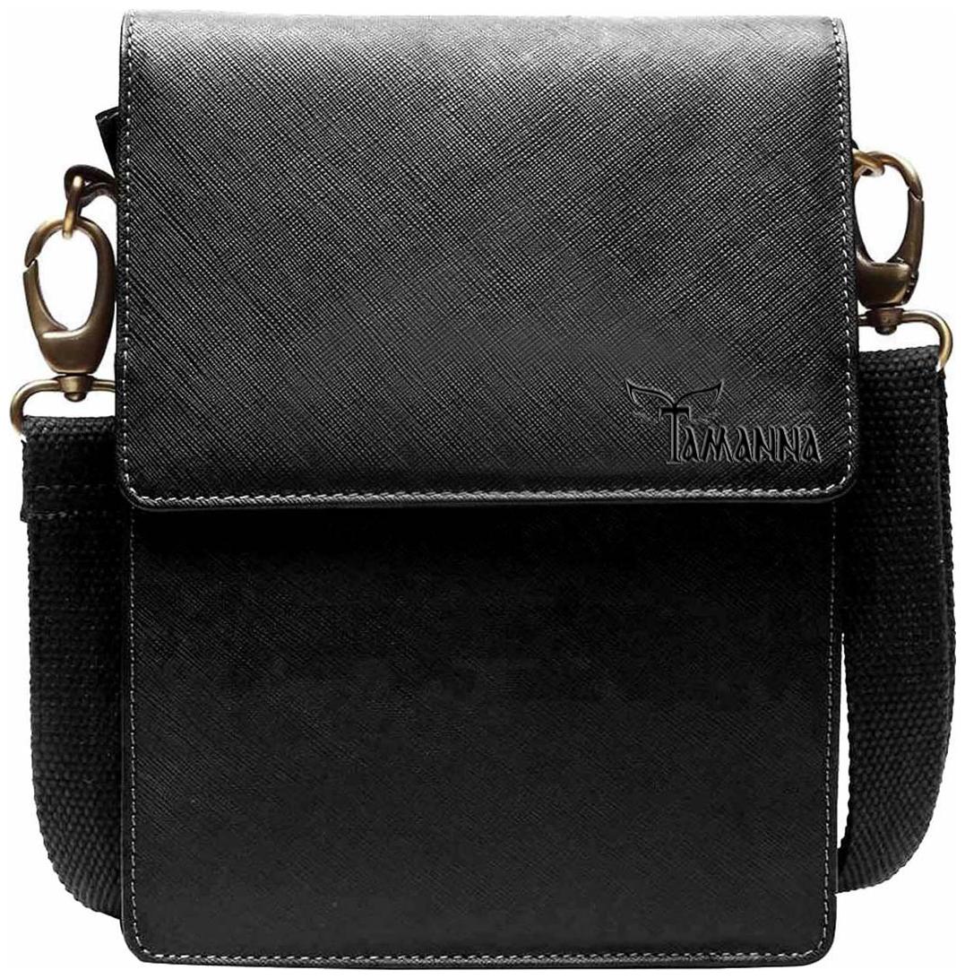 

Tamanna Men Women Formal Black Genuine Leather Sling Bag