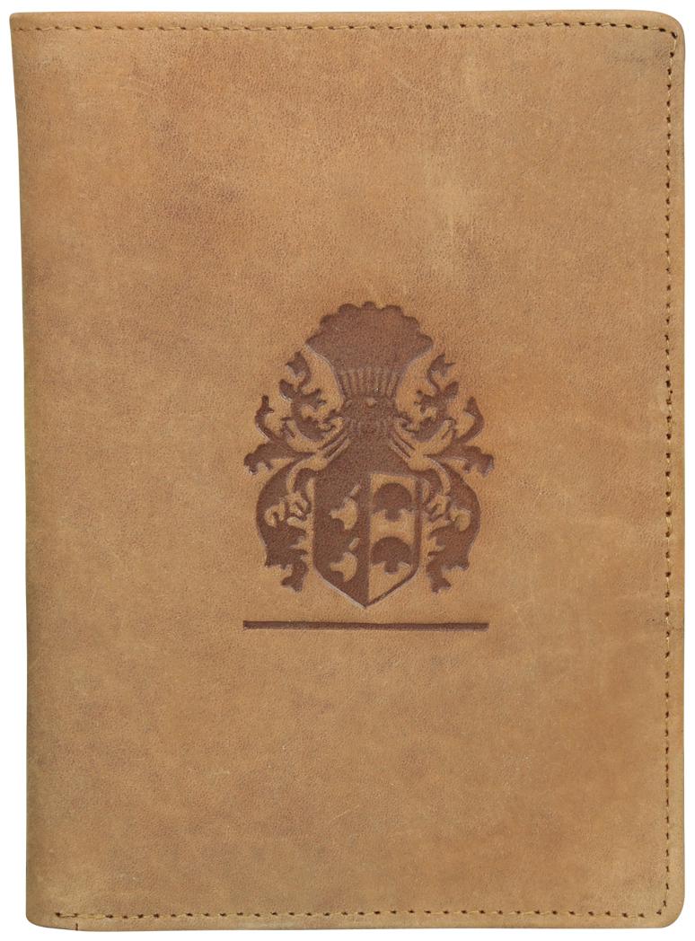 

Tan Hunter Leather Passport Holder For Unisex