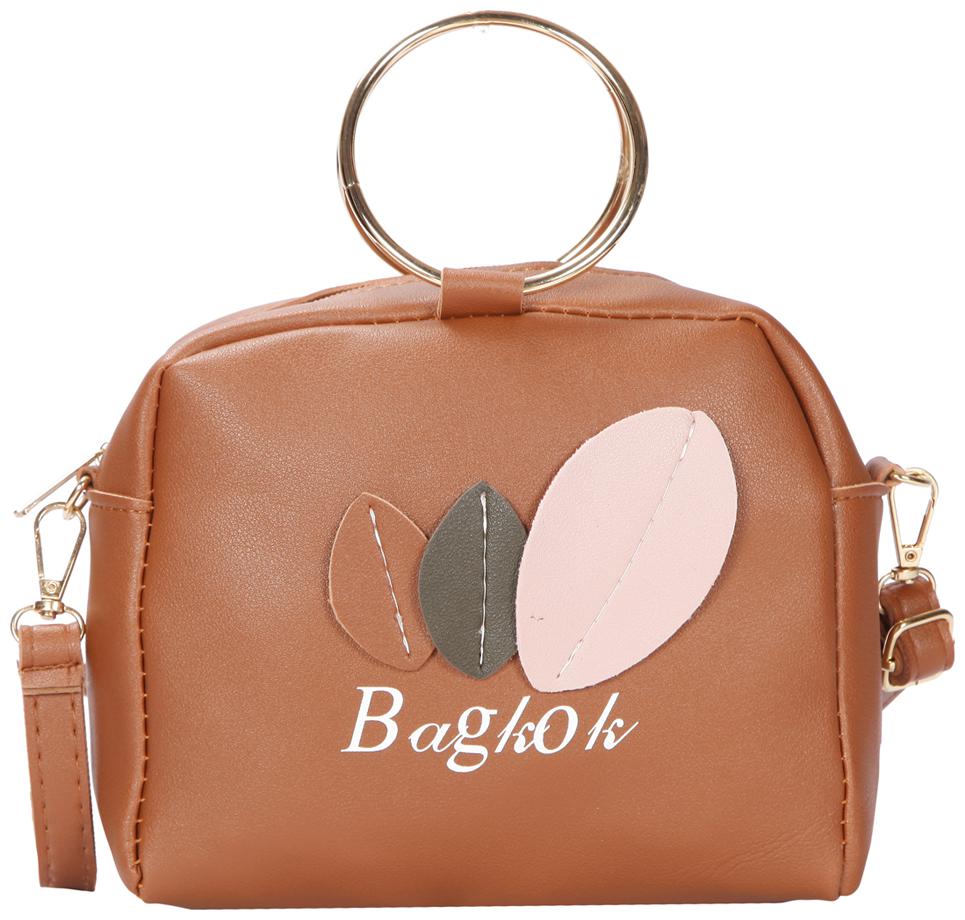 

Bagkok Tan PU Solid Sling Bag