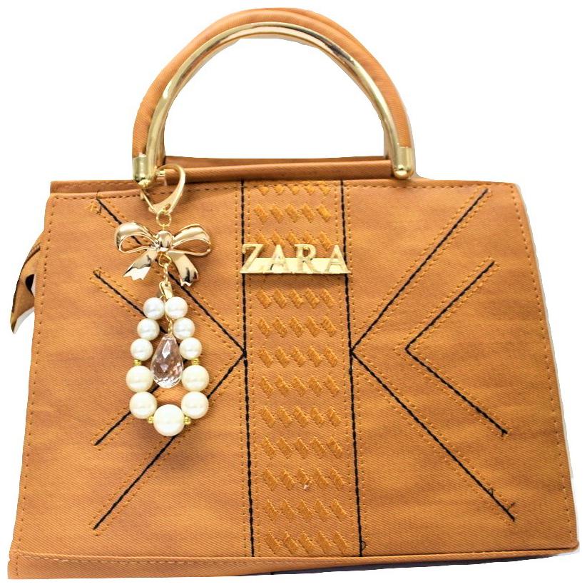 

vinayak Tan Fabric Printed Sling Bag