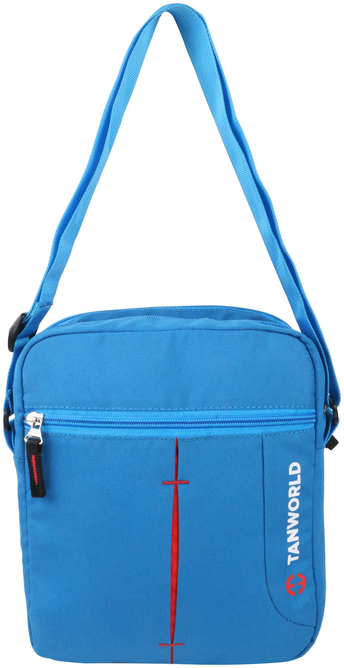 

TAN WORLD Unisex PU Messenger Sling Bags Blue