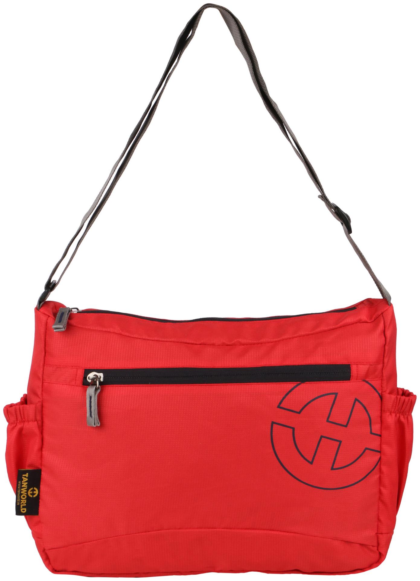 

TAN WORLD Unisex PU Messenger Sling Bags Red