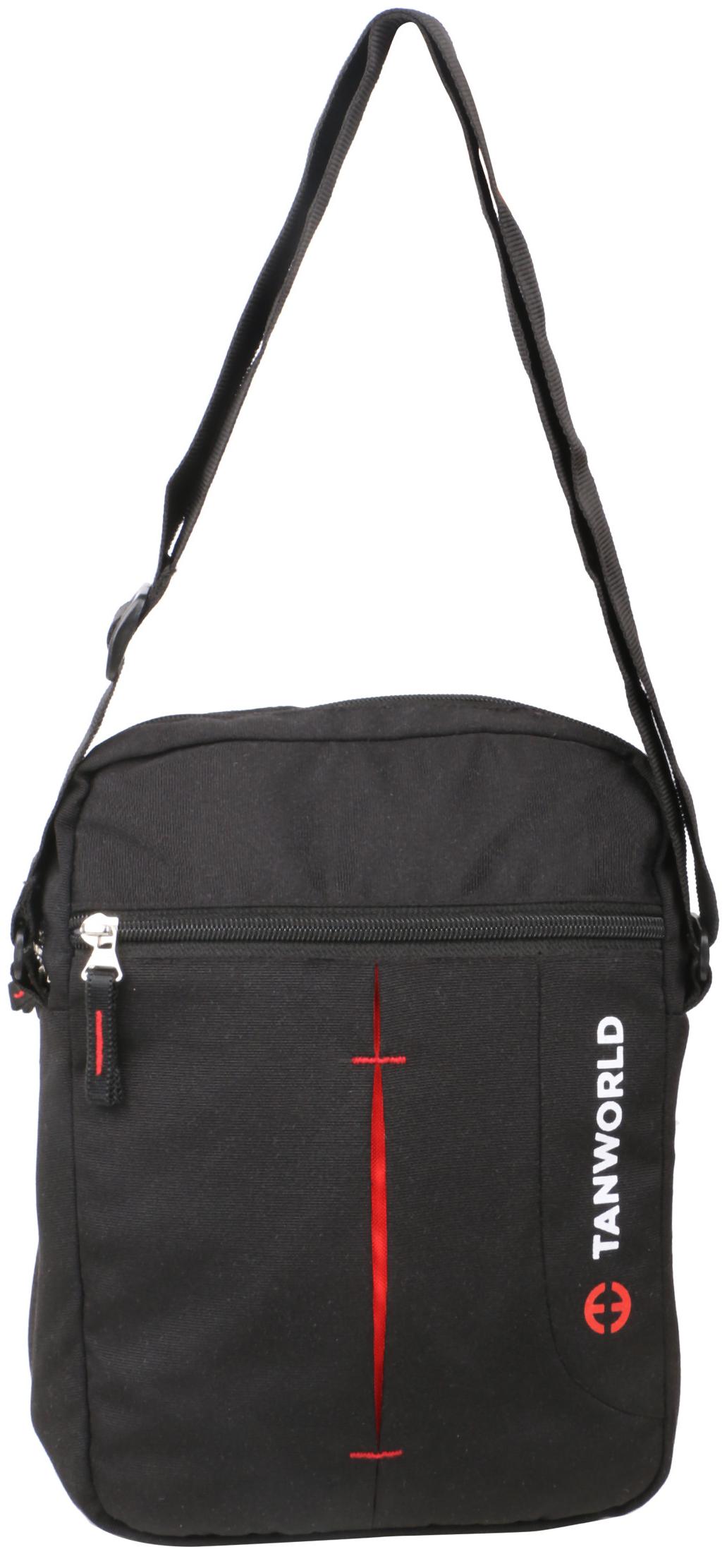 

TAN WORLD Unisex PU Messenger Sling Bags Black