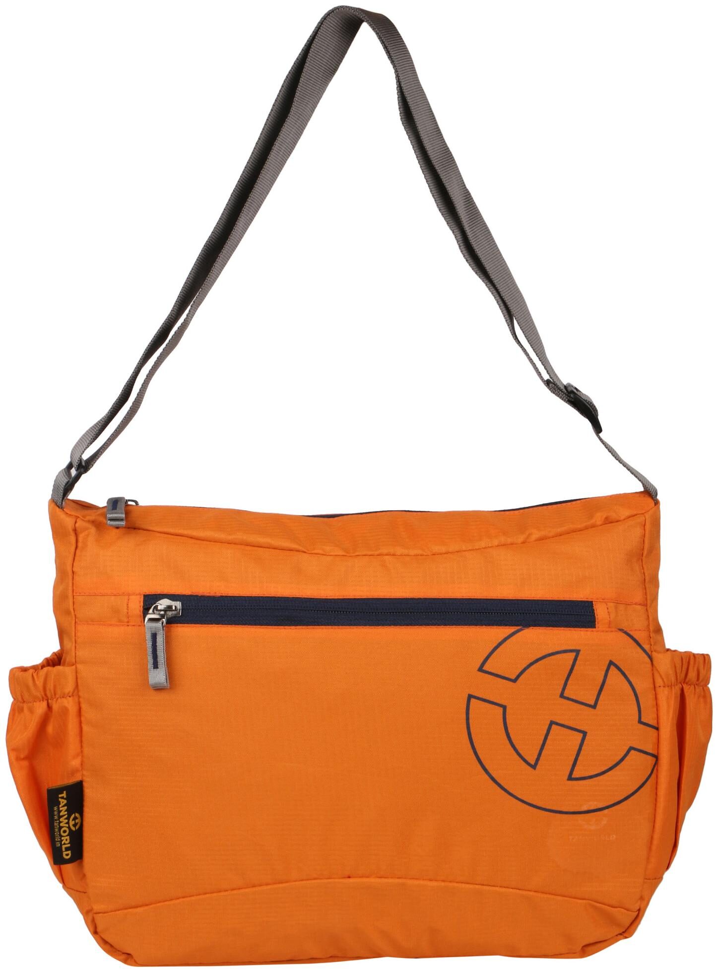 

TAN WORLD Unisex PU Messenger Sling Bags Orange