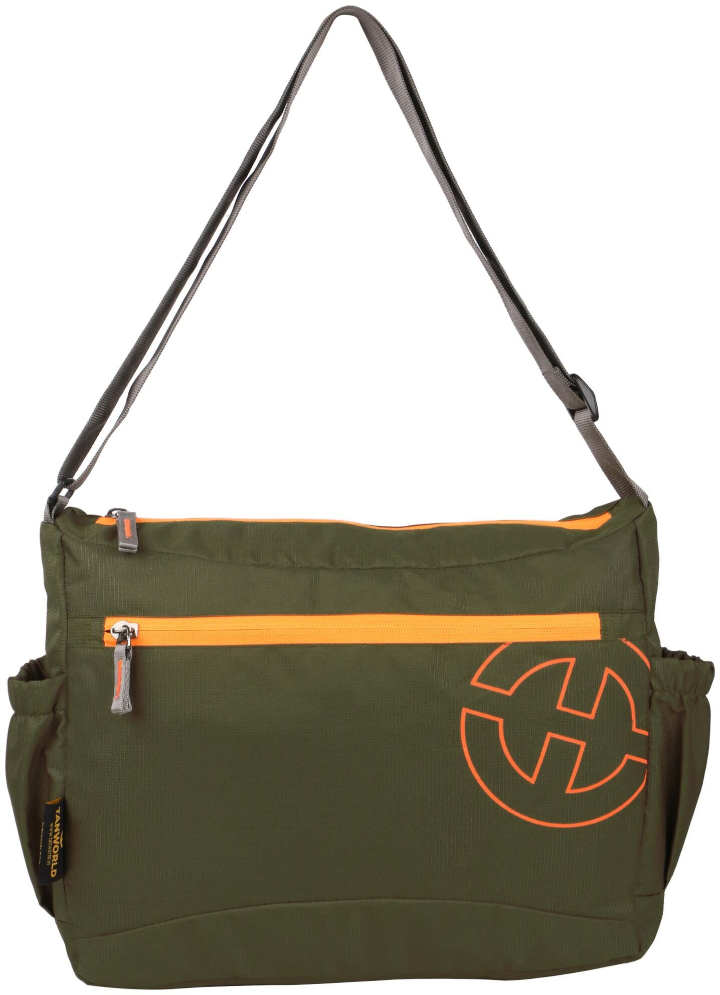 

TAN WORLD Unisex PU Messenger Sling Bags Green